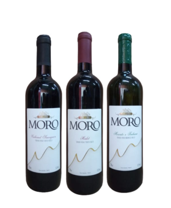 Combo Moscato, Cabernet e Merlot. 1 unid. de cada